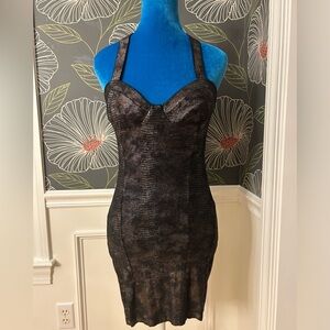 Snakeskin Print Bodycon Mini Dress size XS